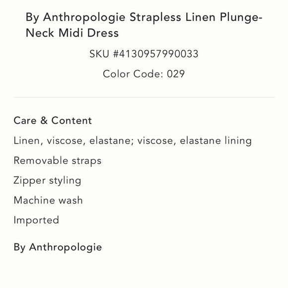 Anthropologie Strapless Linen Plunge-Neck Midi Dress - Picture 5 of 7